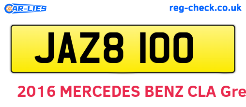 JAZ8100 are the vehicle registration plates.