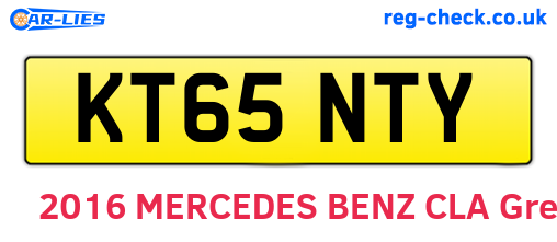 KT65NTY are the vehicle registration plates.
