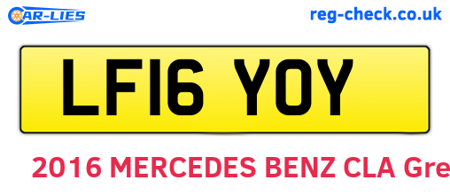 LF16YOY are the vehicle registration plates.