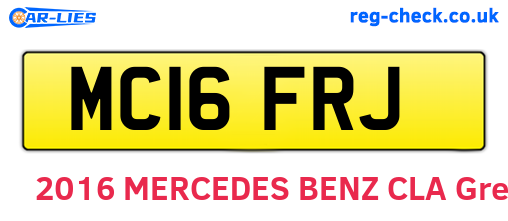 MC16FRJ are the vehicle registration plates.