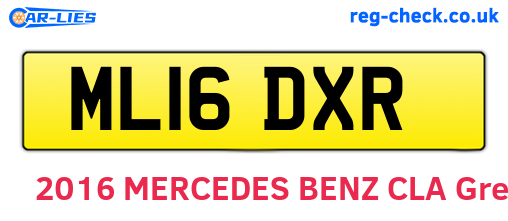 ML16DXR are the vehicle registration plates.