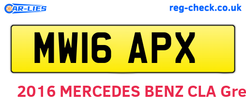 MW16APX are the vehicle registration plates.