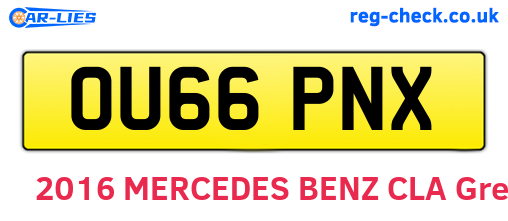 OU66PNX are the vehicle registration plates.