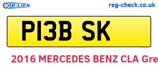P13BSK are the vehicle registration plates.