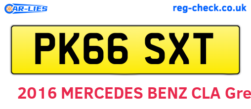 PK66SXT are the vehicle registration plates.
