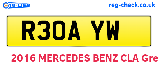 R30AYW are the vehicle registration plates.