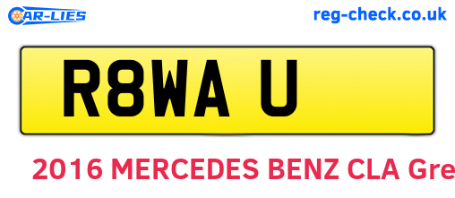 R8WAU are the vehicle registration plates.