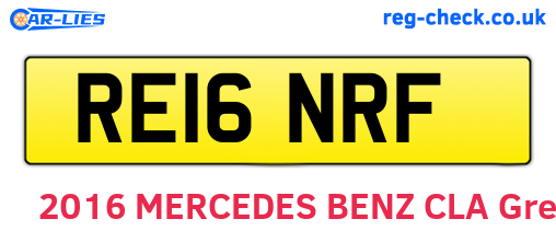 RE16NRF are the vehicle registration plates.