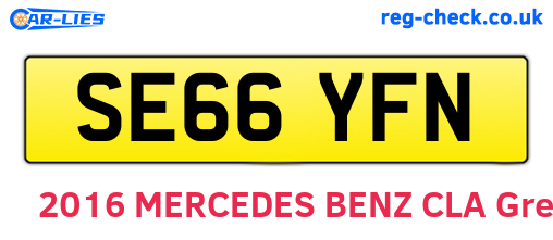 SE66YFN are the vehicle registration plates.