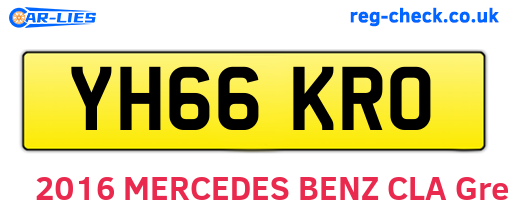 YH66KRO are the vehicle registration plates.