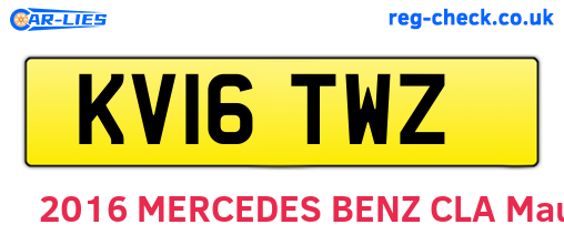 KV16TWZ are the vehicle registration plates.