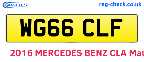WG66CLF are the vehicle registration plates.