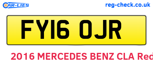 FY16OJR are the vehicle registration plates.
