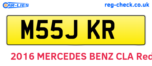M55JKR are the vehicle registration plates.