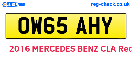 OW65AHY are the vehicle registration plates.