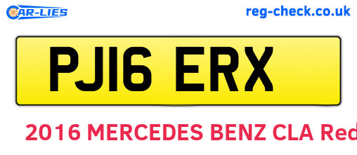 PJ16ERX are the vehicle registration plates.