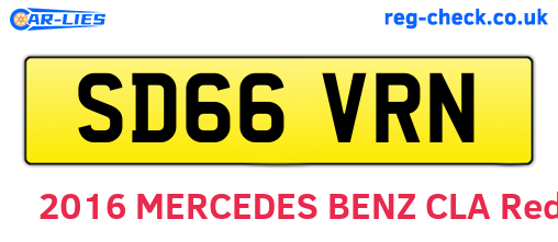 SD66VRN are the vehicle registration plates.