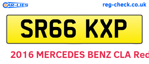 SR66KXP are the vehicle registration plates.