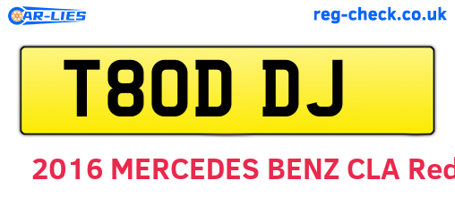 T80DDJ are the vehicle registration plates.