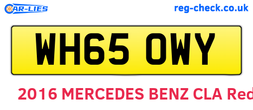 WH65OWY are the vehicle registration plates.