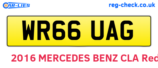 WR66UAG are the vehicle registration plates.