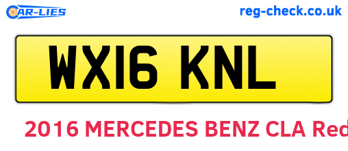 WX16KNL are the vehicle registration plates.