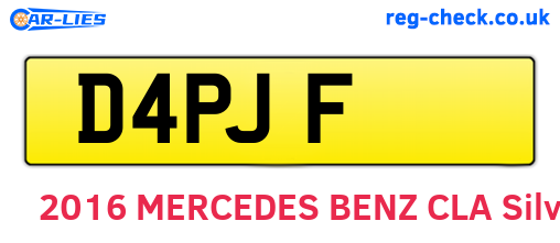 D4PJF are the vehicle registration plates.
