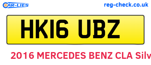 HK16UBZ are the vehicle registration plates.