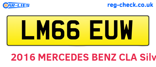 LM66EUW are the vehicle registration plates.