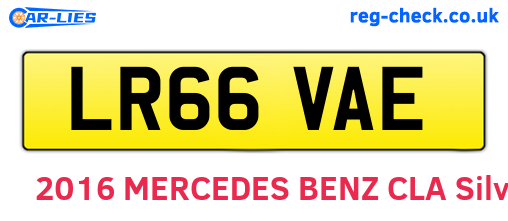 LR66VAE are the vehicle registration plates.