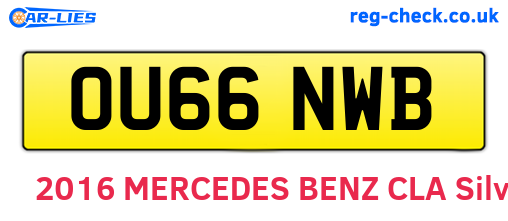 OU66NWB are the vehicle registration plates.