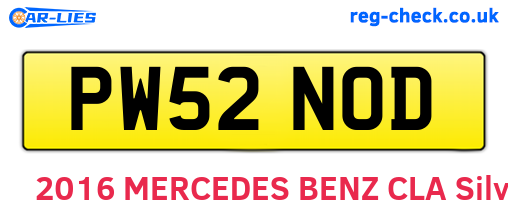 PW52NOD are the vehicle registration plates.