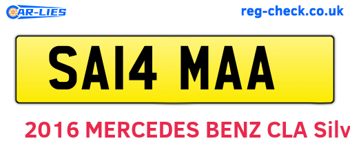 SA14MAA are the vehicle registration plates.
