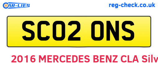 SC02ONS are the vehicle registration plates.