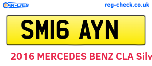 SM16AYN are the vehicle registration plates.