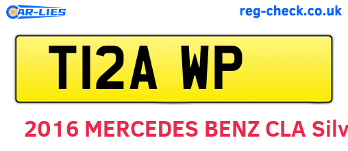 T12AWP are the vehicle registration plates.