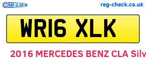 WR16XLK are the vehicle registration plates.