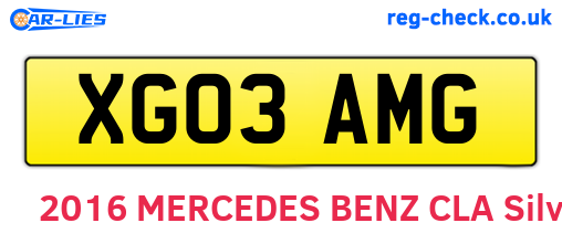 XG03AMG are the vehicle registration plates.