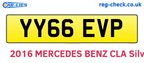 YY66EVP are the vehicle registration plates.