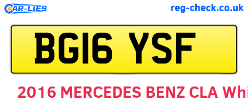 BG16YSF are the vehicle registration plates.