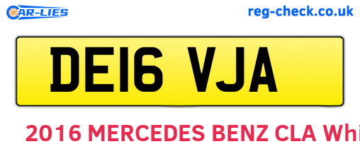 DE16VJA are the vehicle registration plates.