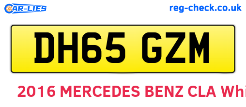 DH65GZM are the vehicle registration plates.