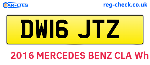 DW16JTZ are the vehicle registration plates.
