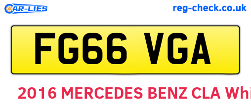 FG66VGA are the vehicle registration plates.