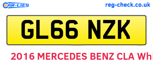GL66NZK are the vehicle registration plates.