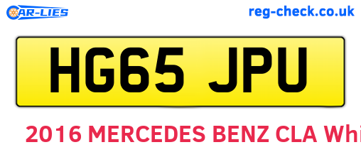 HG65JPU are the vehicle registration plates.