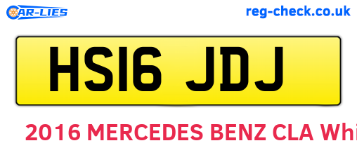 HS16JDJ are the vehicle registration plates.