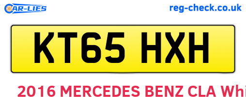 KT65HXH are the vehicle registration plates.