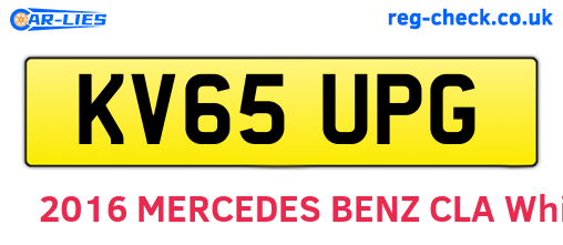 KV65UPG are the vehicle registration plates.