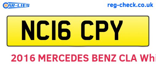NC16CPY are the vehicle registration plates.